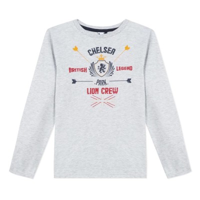 Μπλουζάκι αγοριού με μακρύ μανίκι σε γκρι χρώμα της εταιρίας 3Pommes