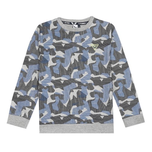 Μπλούζα αγοριού βαμβακερή με σχέδια γκρι με μπλε χρώμα της εταιρίας 3Pommes