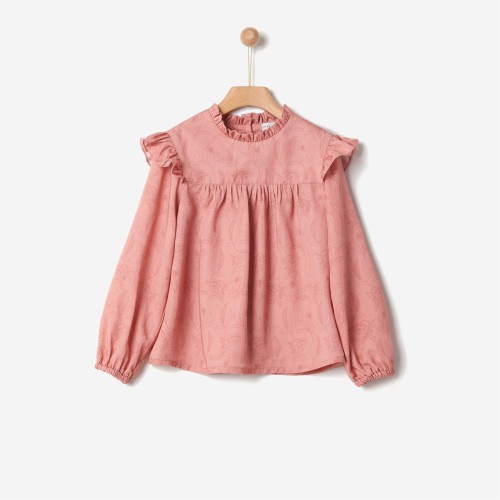 ΜΠΛΟΥΖΑ ΚΟΡΙΤΣΙΟΥ TENCEL FLOWERS  ΣΕ ΡΟΖ-ΣΟΜΩΝ ΧΡΩΜΑ 42190329019 YELL-OH!