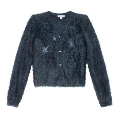 Ζακέτα κοριτσιού με γούνα και κουμπιά μαύρη 3Pommes