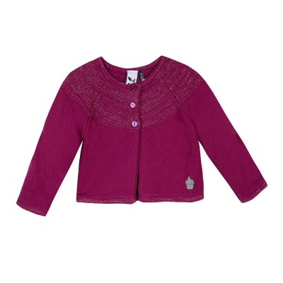 Ζακέτα κοριτσιού με κουμπιά μπορντό 3Pommes